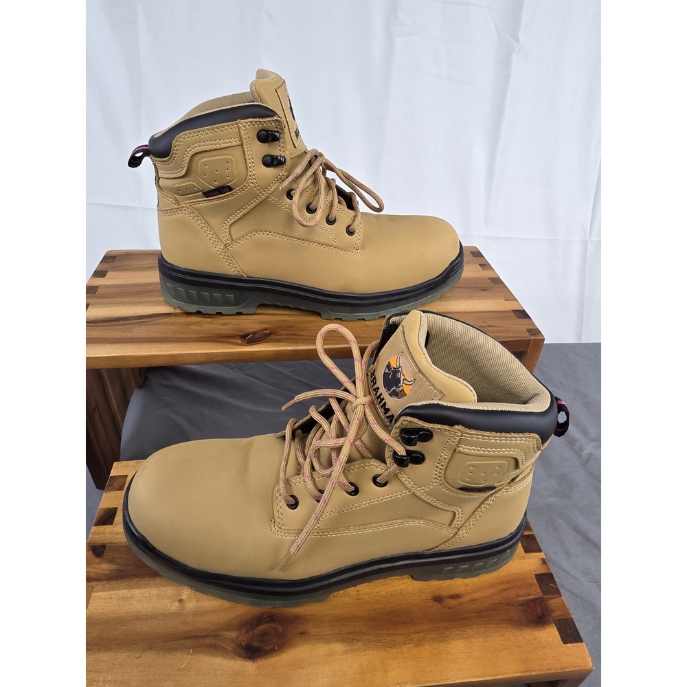 BRAHMA Women's Wheat Combustion 6" Steel Toe Work Boots **RIGHT 9 LEFT 9.5**